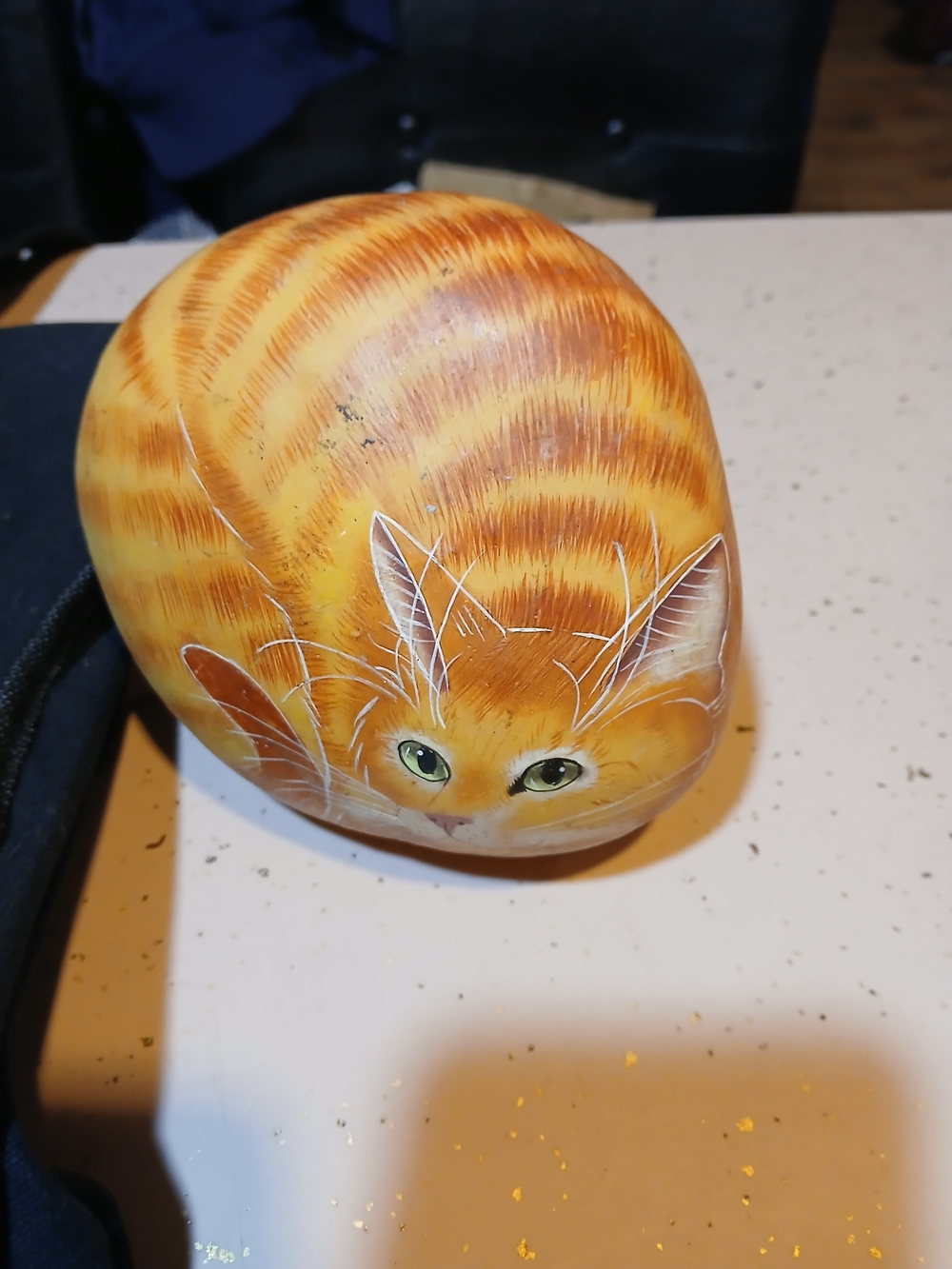 Hand-Painted Orange Tabby Cat Figurine